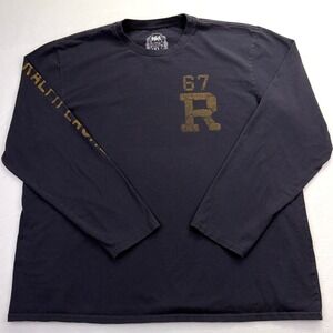 Polo Jeans Co Ralph Lauren Mens XL Long Sleeve Graphic T-Shirt 67 R Black Gold